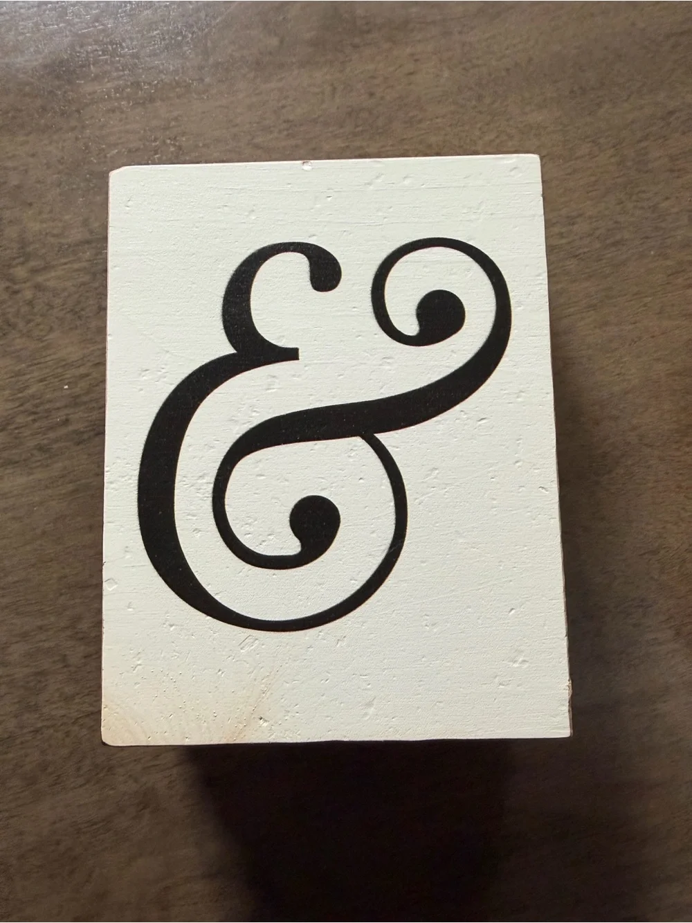 Mrs. Decorative Wooden Block Sign - White with Black Lettering